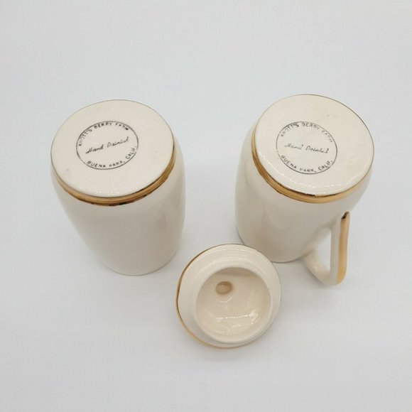 Creamer Jam Sugar Jar Vintage Knotts Berry Farm Buena Park CA Hand Painted Berry - Picture 7 of 12